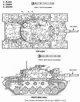 Tank M48 Patton Camo Medium 105mm German Gun sketch template