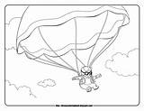 Parachute Coloring Pages Oso Special Agent Skydiving Colouring Template Disney Sheets Getcolorings Printable Comments sketch template