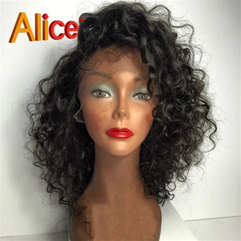 short peruvian deep curly virgin human hair wigs glueless lace front full lace wigs  bangs