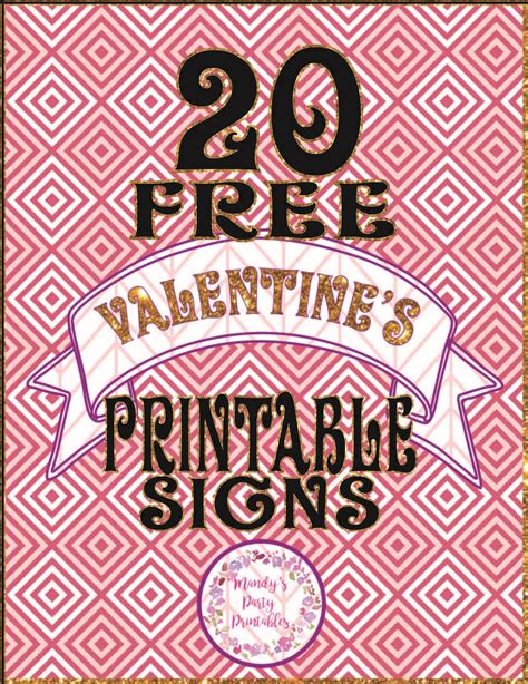 printable valentine signs mandys party printables
