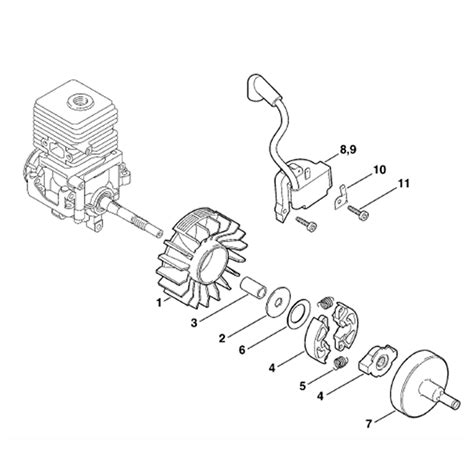 stihl km  engine km  parts diagram ignition system clutch