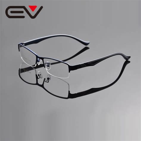 Ev New Men Half Rim Eyeglasses Metal Business Spectacle