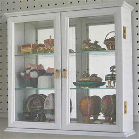 Small Wall Mounted Curio Cabinet Wall Display Case With Glass Door