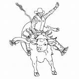 Coloring Rodeo Bucking Tooling Toros Horses Rodeio Bronco Touro sketch template