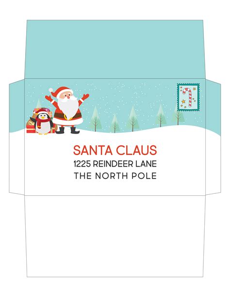 printable santa envelopes north pole  resume templates
