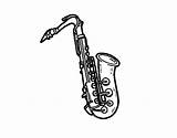 Saxophone Coloring Tenor Coloringcrew sketch template