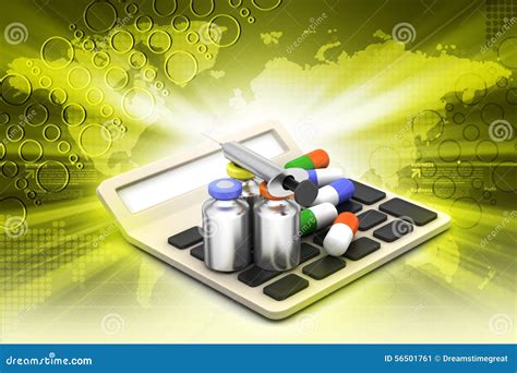 calculator met geneesmiddelen stock illustratie illustration  illustratie toevoeging