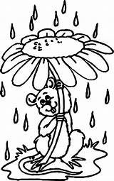 April Coloring Mouse Shower Flower Under Wecoloringpage sketch template