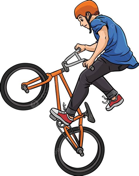 bmx rider kartun clipart berwarna ilustrasi menggambar desain roda