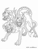 Coloring Cerberus Dog Headed Hades Pages Guadian Greek Creatures Mythology Print Hellokids Color Online Demon sketch template