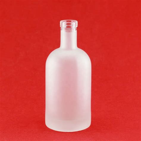 Round Shape Frosted Semilucent Glass Bottle 0 75l Liquor
