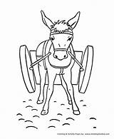 Donkey Coloring Pages Cart Farm Animal Printable Animals Honkingdonkey Kids Sheet Print Activity Para Different sketch template
