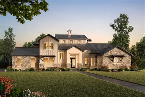 plan lk exclusive  bed hill country home plan  optional bonus tower hill country
