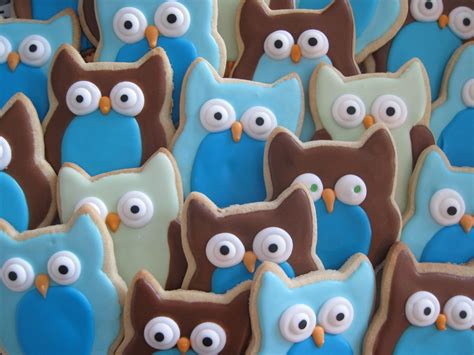 owl sugar cookies     shower yummy