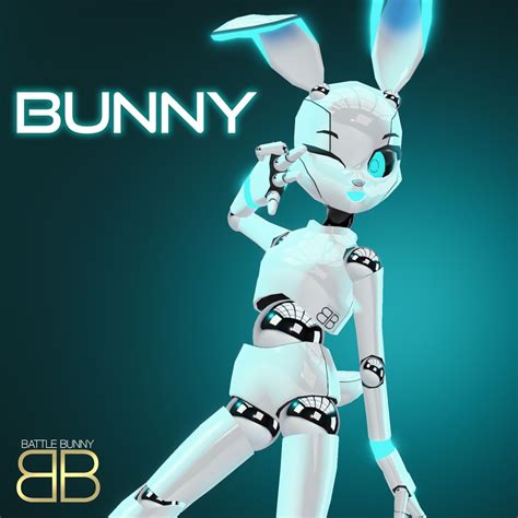 [original 3d model] bunny anthro bot vrchat avatar battle bunny mods