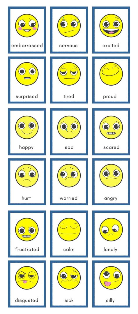 printable emotion cards  autism printable word searches