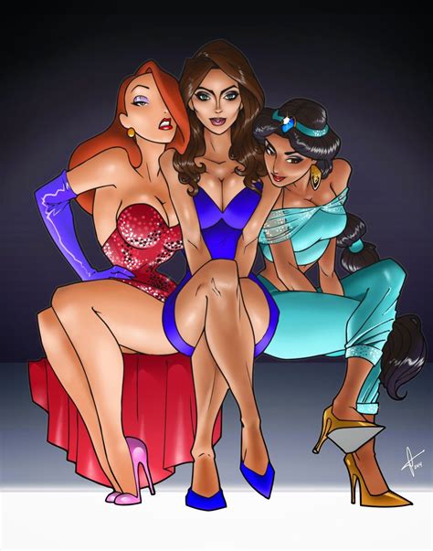 i love this illustration philip orozo did of me and my two muses jessica rabbit yasmine