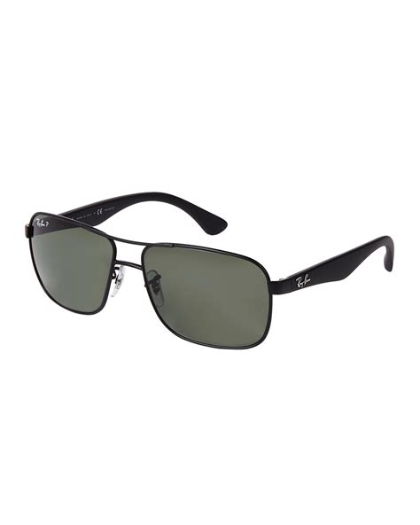 ray ban rb3516 matte black polarized navigator sunglasses for men lyst