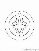 Jets Winnipeg Nhl Stencil Logo Pages Coloring Template sketch template