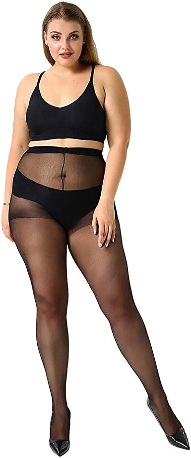 manzi plus size pantyhose for women soft nylons sheer tights 20 denier