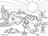 Coloriage Campagne Ete Vacances Coloriages Mewarnai Colorier Pintar Paisaje Pemandangan Sheets Kelas Imprimé sketch template