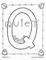 Coloring Quiet Letter Pages Alphabet Time Printable Drawing Bible Children Kids Sheet Pdf Sound Kraken Force Air Nike Print Getcolorings sketch template