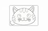 Cat Coloring Smiling Pink Pages sketch template