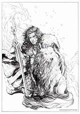 Thrones Game Jon Snow Drawings Drawing Behance Games Coloring Illustration Manuel Morgado Ink Dessin Ghost Sketches Fan Fans Pages Tattoo sketch template