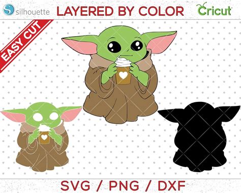 peeking baby yoda svg  svgpngeps dxf file include