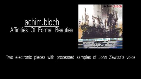 achim bloch affinities of formal beauties [official