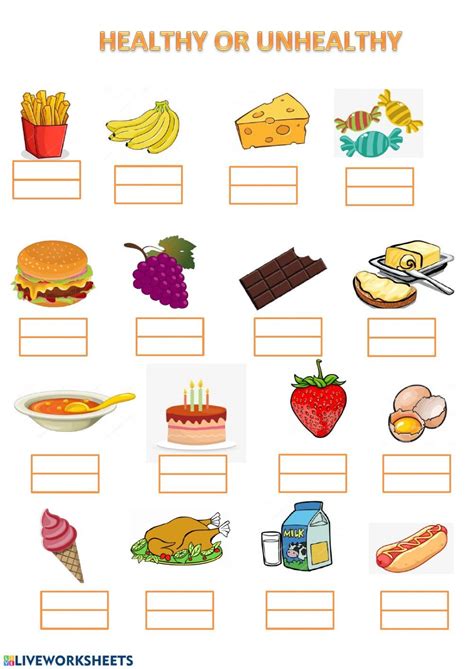 marvelous healthy  junk food worksheet reception class worksheets