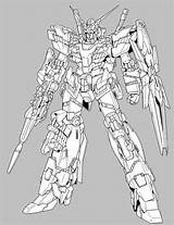 Gundam Unicorn Mobile Unicorns Lineart Gunpla Mythological sketch template