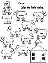 Color Worksheets Little Word Coloring Lamb Mary Had Printable Kindergarten Words Printables Learning Pages Kids Fun Worksheet Lambs Children Getdrawings sketch template