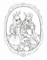 Coloring Pages Fairy Grimm Adult Tales Deer Lesbian Adults Book Choose Board Colouring sketch template