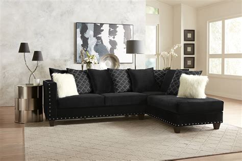 living room modern classic black fabric sectional sofa pc set cushion