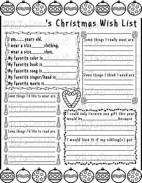 ready  christmas    printable kids christmas list