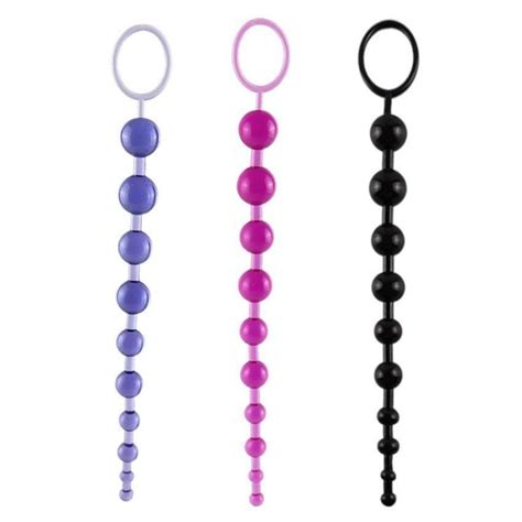 3 colors 12 silicone anal beads with pull ring ball love plugs