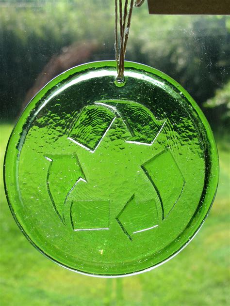 Recycled Glass Suncatcher Reduce Reuse Recycle Choose Your Color