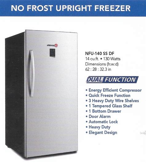 Fujidenzo No Frost Upright Freezer