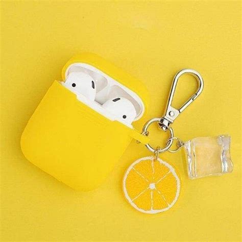 yellow airpod case  keychain   cute ipod cases earbuds case airpod case