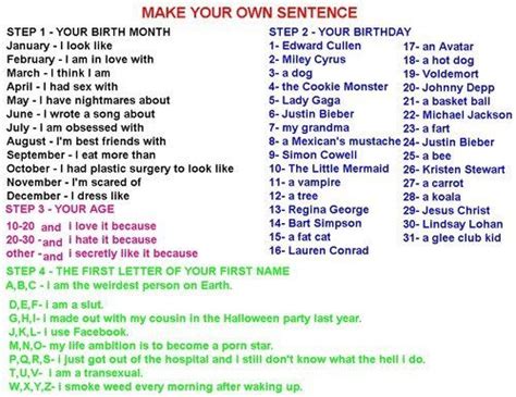 make your own sentence