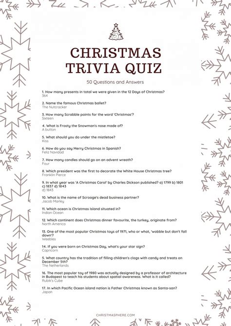 printable christmas quiz  adults printable
