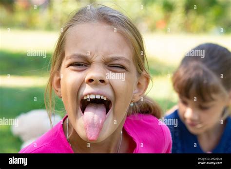Girl Sticking Out Tongue Grimace Girls Poking Tongues Sticking Out