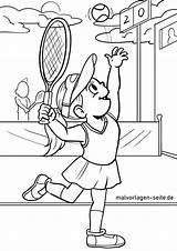 Tennis Malvorlage Ausmalbild Aufschlag Surcharge sketch template