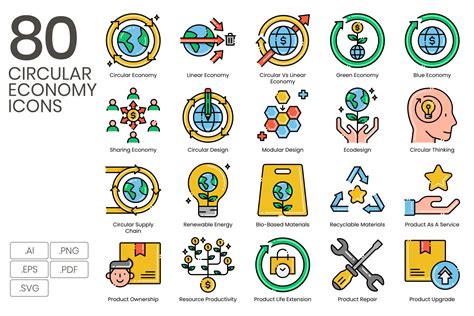 circular economy icons icons creative market