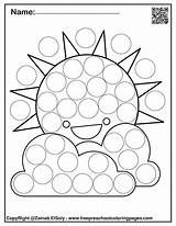 Coloring Pages Dot Marker Spring Do Preschool Printable Sun Kids Set Printables Pdf Activity Markers Flower Easter Activities Book Egg sketch template