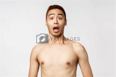 Beauty People And Home Concept Portrait Of Shocked Gasping Asian Man