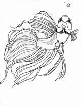 Betta Fish Coloring Drawing Tattoo Pages Fighting Outline Beta Drawings Great Siamese Would Make Stencil Deviantart Peixe Color Line Template sketch template