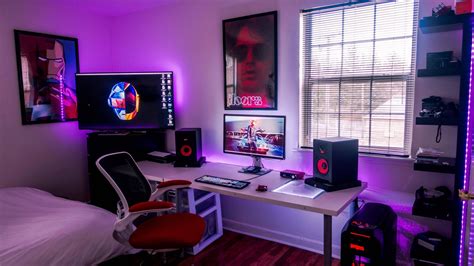 cool room tech bedroom setup small game rooms game room layout