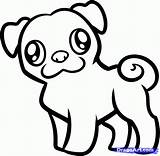 Pug Coloring Pages Drawing Puppy Kids Draw Dog Printable Cute Print Easy Color Step Cartoon Pugs Outline Colouring Drawings Simple sketch template